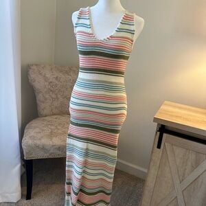 Vici Pastel Striped Knit Maxi Dress